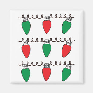 Tekening kerstlampje met tekenreekslampjes magneet