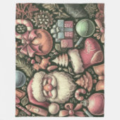 Tekening Kerstmis Motieven Groen Fleece Deken (Voorkant)