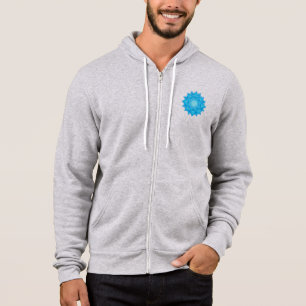 Tekening met blauw glas Lotus-ventilator Hoodie