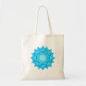 Tekening met blauw glas Lotus-ventilator Tote Bag (Voorkant)