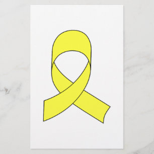 Tekening met gele lint briefpapier