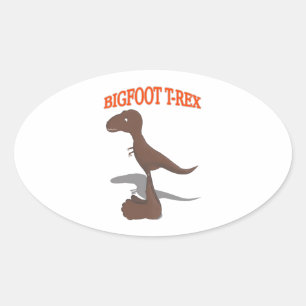 Tekening met voet T-Rex Ovale Sticker