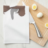 Tekening met voet T-Rex Theedoek (Quarter Fold)