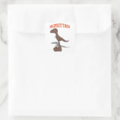 Tekening met voet T-Rex Vierkante Sticker (Tas)