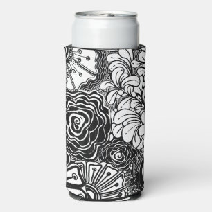 Tekening met zwarte en witte flens