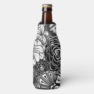 Tekening met zwarte en witte flens flesjeskoeler