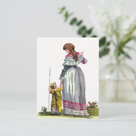 Tekening Mode moeder en kind  Regency Briefkaart (Staand voorkant)