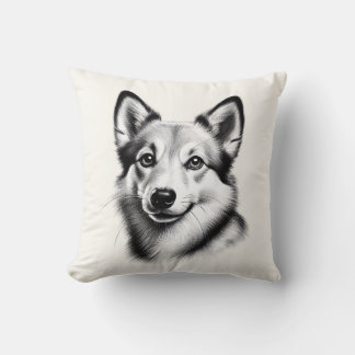 Tekening Noorse Lundehund Kussen
