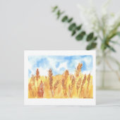 Tekening originele Waterverf Oekraïne Wheat Field Briefkaart (Staand voorkant)