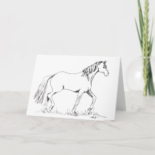 Tekening paarddragende inktdrager leeg kaart