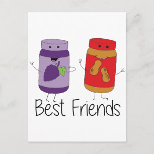 Tekening PB en J Best Friends Pb en J BFF Briefkaart