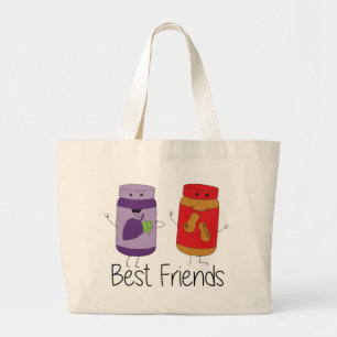 Tekening PB en J Best Friends Pb en J BFF Grote Tote Bag