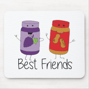 Tekening PB en J Best Friends Pb en J BFF Muismat