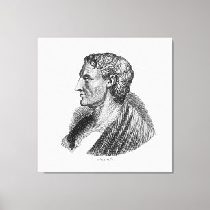 Tekening Portret van de Griekse filosoof Aristotel Canvas Afdruk