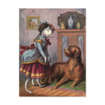 tekening: Puss in volledige kleding