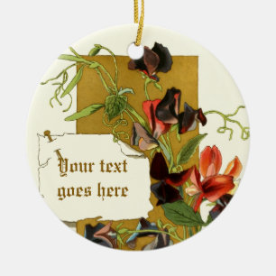  tekening rode paarse Sweet Pea ornament