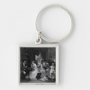 Tekening Room Scene, van 'The Social Day' door Pet Sleutelhanger