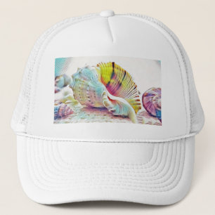 tekening roze gele naad T-shirt Trucker Pet