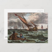 tekening: Storm op Zee Briefkaart (Voorkant / Achterkant)