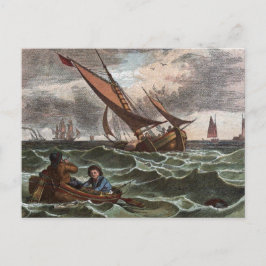 tekening: Storm op Zee Briefkaart