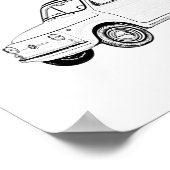 Tekening van 500 potlood, zwart-wit, klassieke fia poster (Hoek)