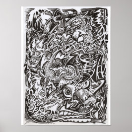 Tekening van cascade poster