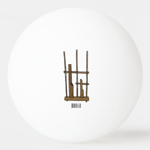 Tekening van de angklung-cartoon pingpongballen