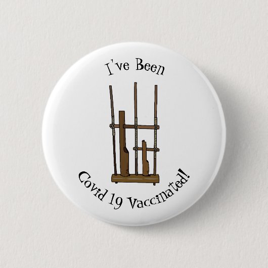 Tekening van de angklung-cartoon ronde button 5,7 cm (Voorkant)