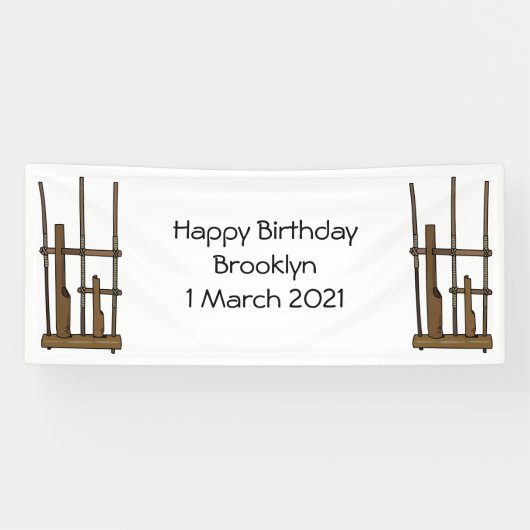 Tekening van de angklung-cartoon spandoek (Horizontaal)