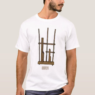 Tekening van de angklung-cartoon t-shirt