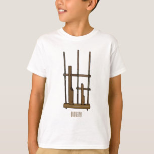 Tekening van de angklung-cartoon t-shirt