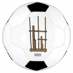 Tekening van de angklung-cartoon voetbal