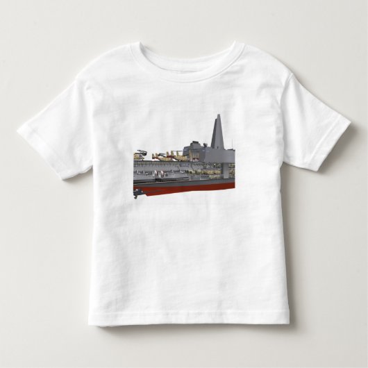 Tekening van de baan kinder shirts (Voorkant)