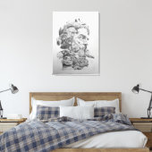 Tekening van de buste van Neptunus (Lambert-Sigisb Canvas Afdruk (Insitu (Slaapkamer))