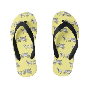Tekening van de cartoon van bruiloft en vervoer kinder teenslippers
