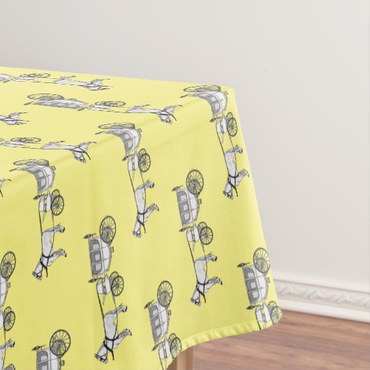 Tekening van de cartoon van bruiloft en vervoer tafelkleed (Voorbeeld)