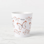 Tekening van de cartoon van de brillenglyter latte mok (Voorkant)