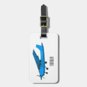 Tekening van de cartoon van vast vliegtuig bagagelabel (Voorkant verticaal)