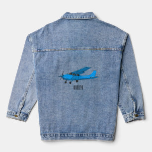 Tekening van de cartoon van vast vliegtuig denim jacket