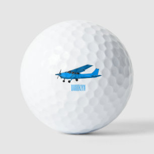 Tekening van de cartoon van vast vliegtuig golfballen