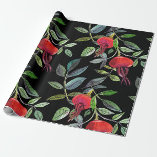 Tekening van de dosering van de botanische waterve cadeaupapier