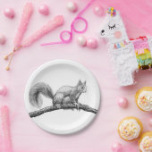Tekening van de eekhoorn papieren bordje (Feest)