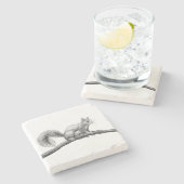 Tekening van de eekhoorn stenen onderzetter (Zijkant)