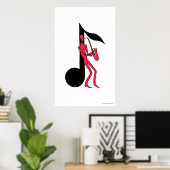 Tekening van de inkt van de saxofone-man-pen poster (Thuiskantoor)