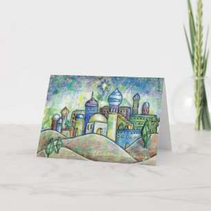 Tekening van de kerstkaart Bethlehem Feestdagen Kaart