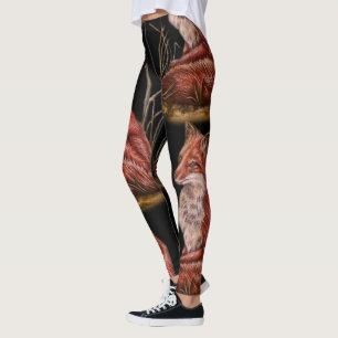 Tekening van de "Red Fox Animal Art" Leggings