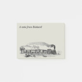 Tekening van de  stuurmachinemotor post-it® notes (Voorkant)