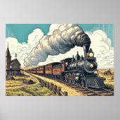 tekening van de stuurstoomtrein poster (Voorkant)