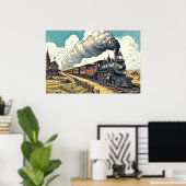 tekening van de stuurstoomtrein poster (Thuiskantoor)