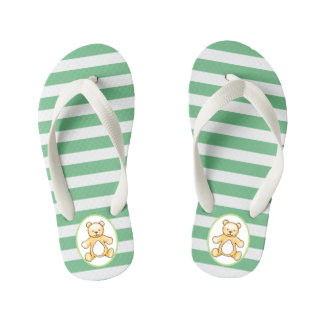 Tekening van de  teddybeer kinder teenslippers